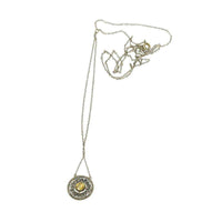 Long Vintage Silver Filigree Citrine Necklace