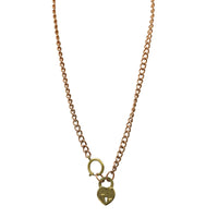 The Brass Heart Necklace from the Love Lock Collection - Gem Set Love