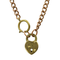 The Brass Heart Necklace from the Love Lock Collection - Gem Set Love