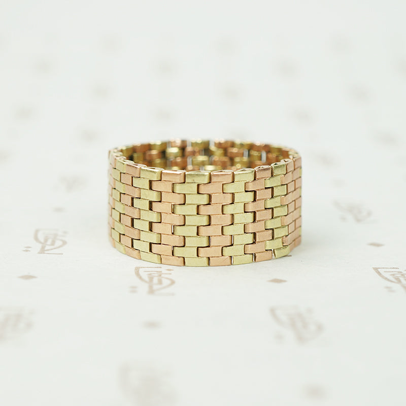 Retro Flexible Rose and Yellow Gold Band