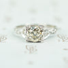 Fancy light brown platinum 1940's engagement ring