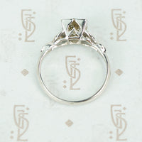 Pretty Light Brown Old Euro Diamond Engagement Ring