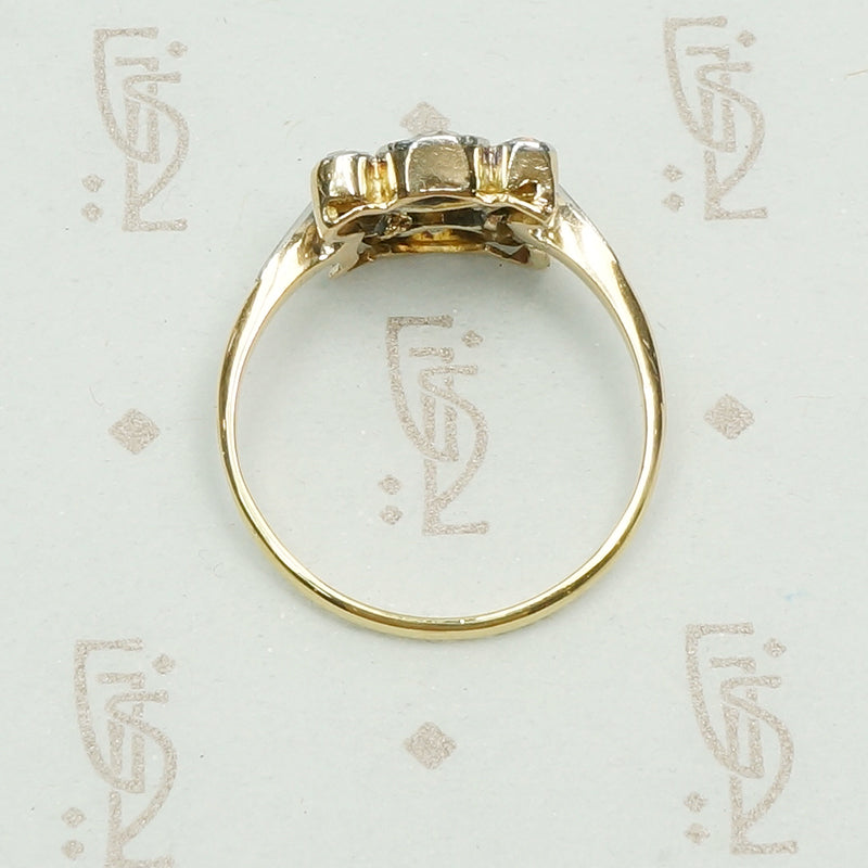 Unique Gorgeous Cognac and White OMC Diamond Ring