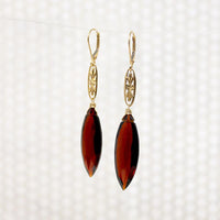 Marché Marquis Garnet Pendant Drop Earrings by Brunet