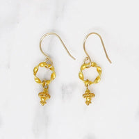 Twisted O Earrings with 22k Embellishment by brunet