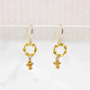 Twisted O Earrings with 22k Embellishment by brunet
