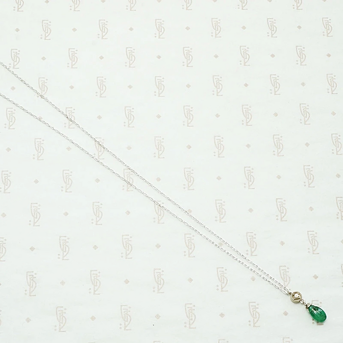 Diamond & Emerald Drop Necklace by brunet