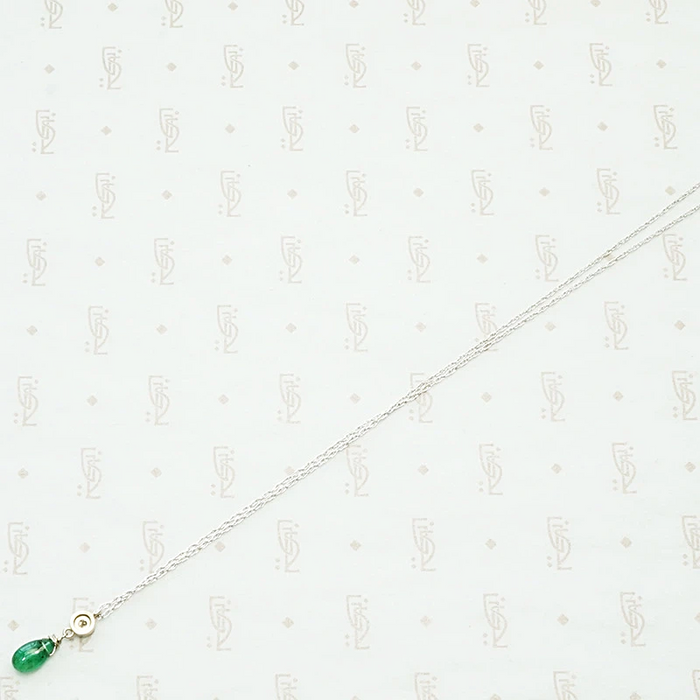 Diamond & Emerald Drop Necklace by brunet