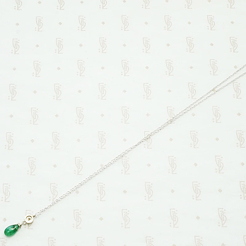 Diamond & Emerald Drop Necklace by brunet