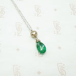 Diamond & Emerald Drop Necklace by brunet