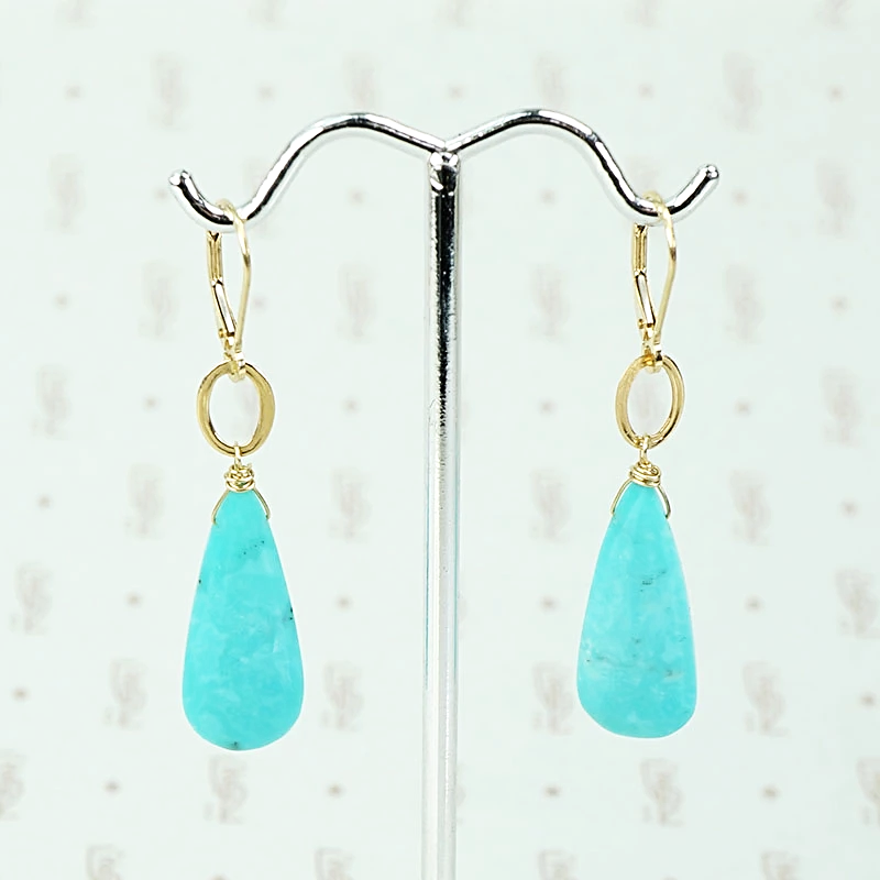 Vibrant Turquoise and Gold Earrings by brunet
