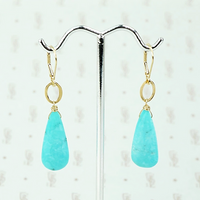 Vibrant Turquoise and Gold Earrings by brunet