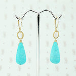 Vibrant Turquoise and Gold Earrings by brunet