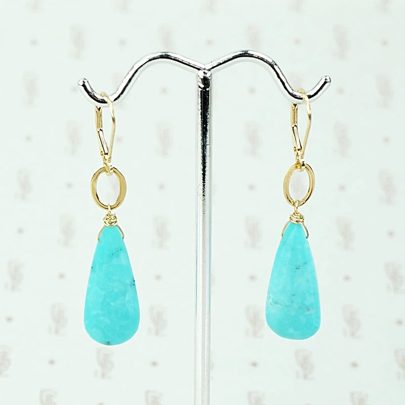 Vibrant Turquoise and Gold Earrings by brunet