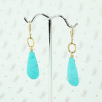 Vibrant Turquoise and Gold Earrings by brunet