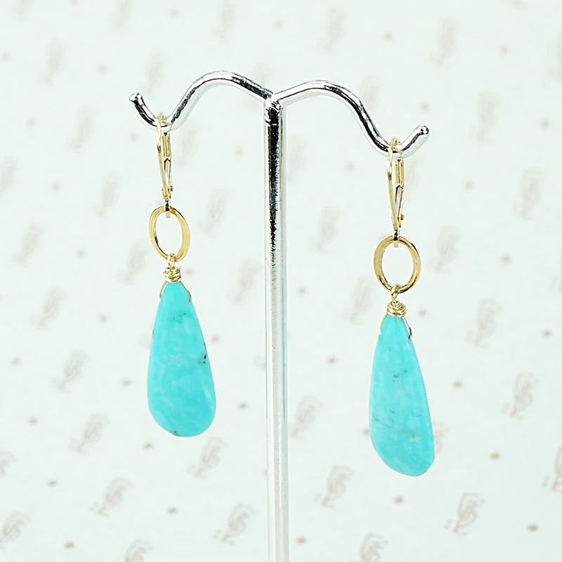 Vibrant Turquoise and Gold Earrings by brunet