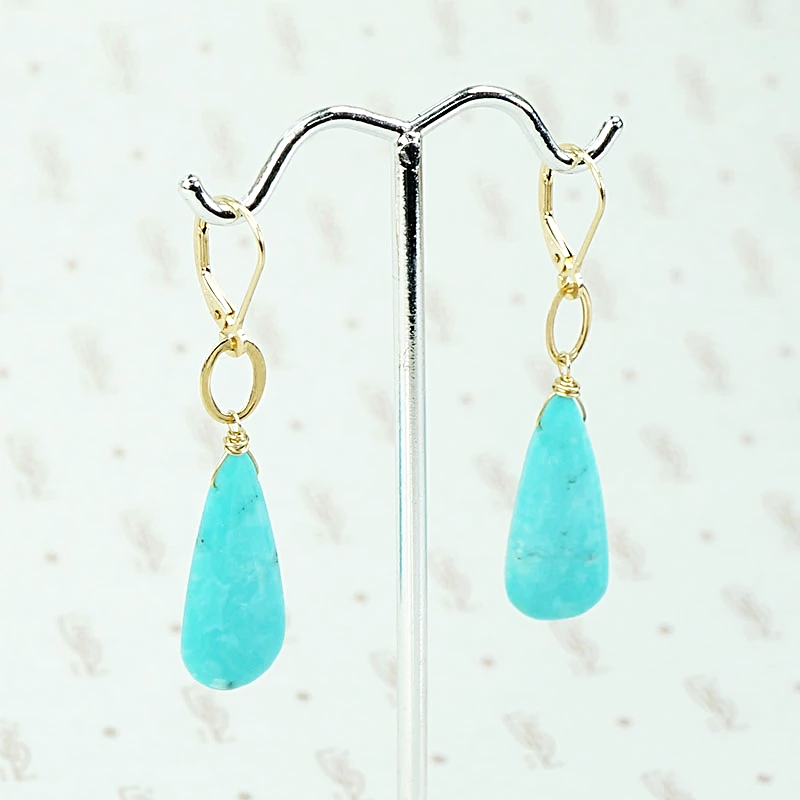 Vibrant Turquoise and Gold Earrings by brunet