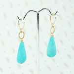 Vibrant Turquoise and Gold Earrings by brunet