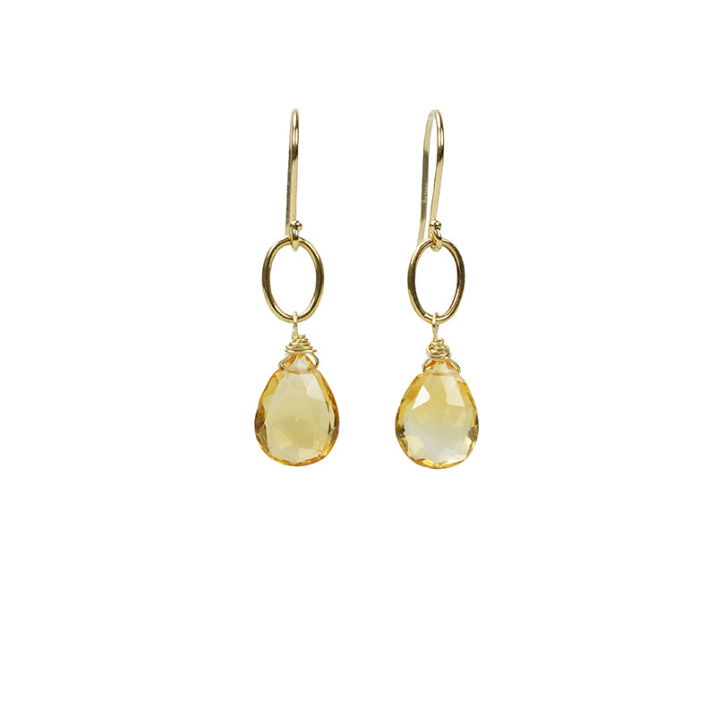 The Goldern Citrine Drop Earrings by brunet