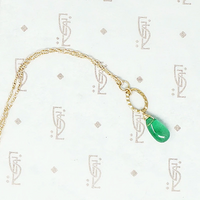 14k recycled gold and emerald drop necklace