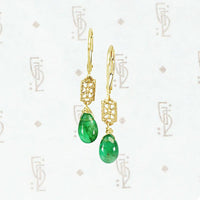 Emerald Drop Earrings in Gold by brunet