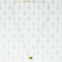 artisan necklace emeralds and recycled gold
