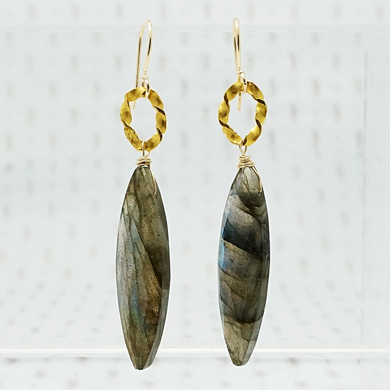 Twisted O Labradorite Ear Drops by brunet