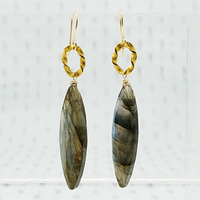 Twisted O Labradorite Ear Drops by brunet
