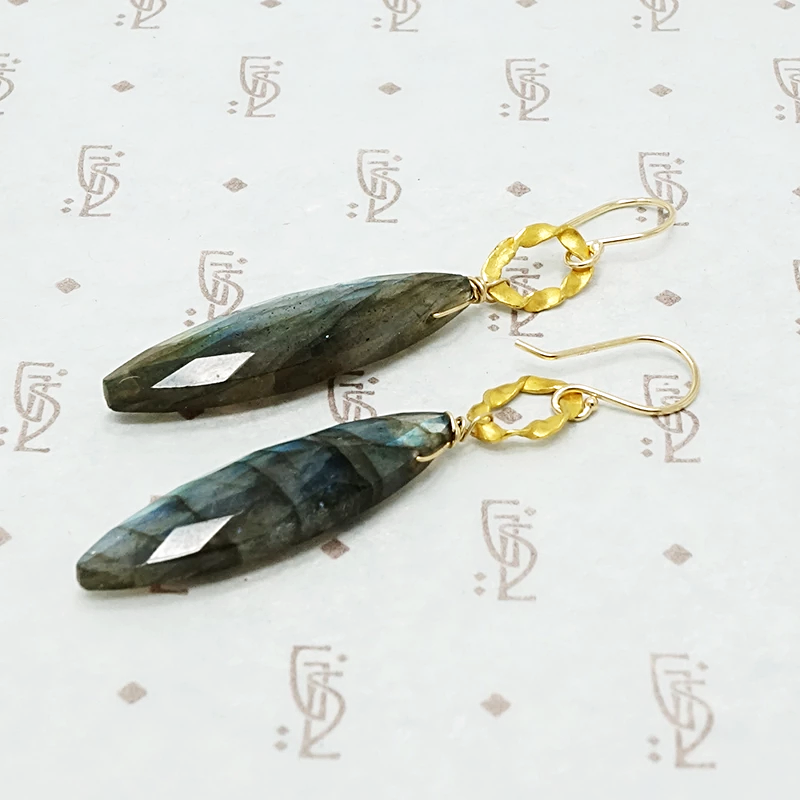 Twisted O Labradorite Ear Drops by brunet