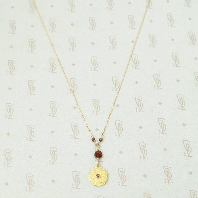 Glowing Gold Necklace with Ruby and Garnets by brunet