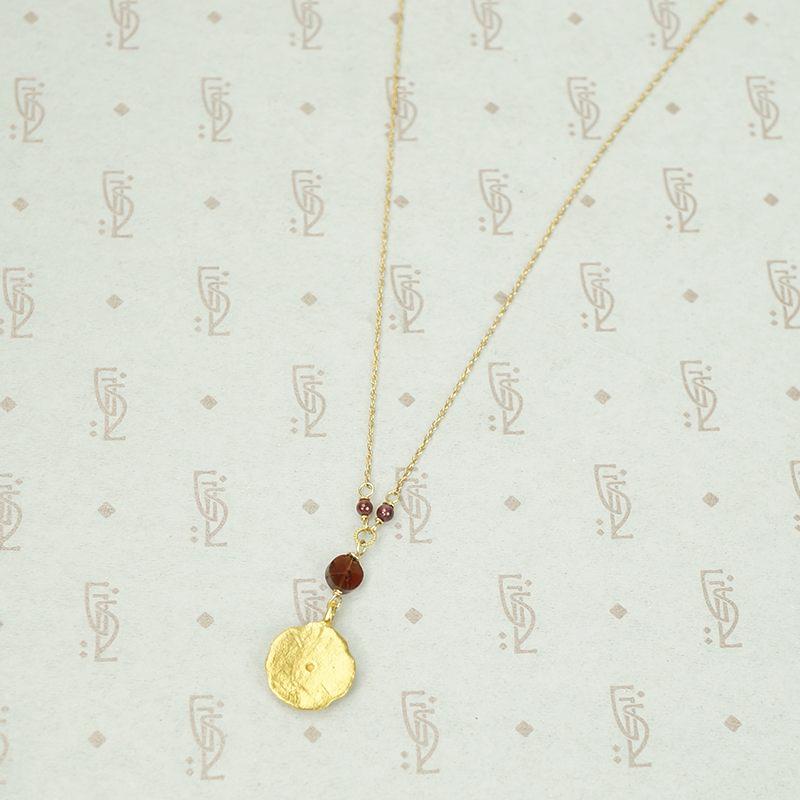 Glowing Gold Necklace with Ruby and Garnets by brunet