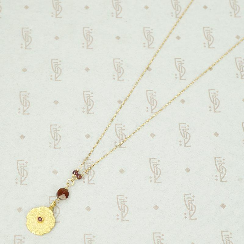 Glowing Gold Necklace with Ruby and Garnets by brunet