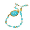 Gold Turquoise and Pearl Bracelet by Brunet