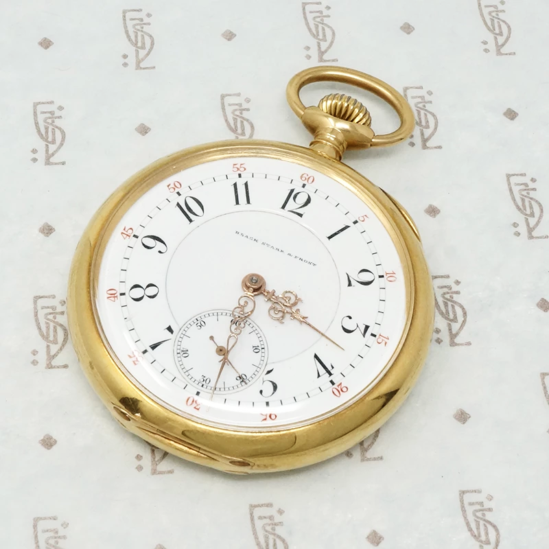 black starr and frost 18k gold pocket watch