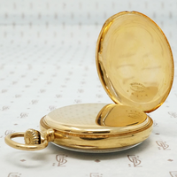 black starr and frost 18k gold pocket watch open
