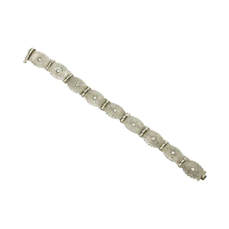 Antique Niello Bracelet with a hand clasp