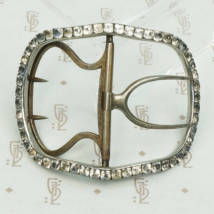 Georgian Black Dot Paste Silver Buckle