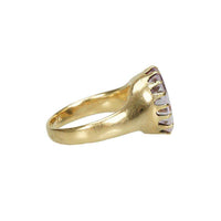 Vintage Rose Gold Buff Top Amethyst Ring