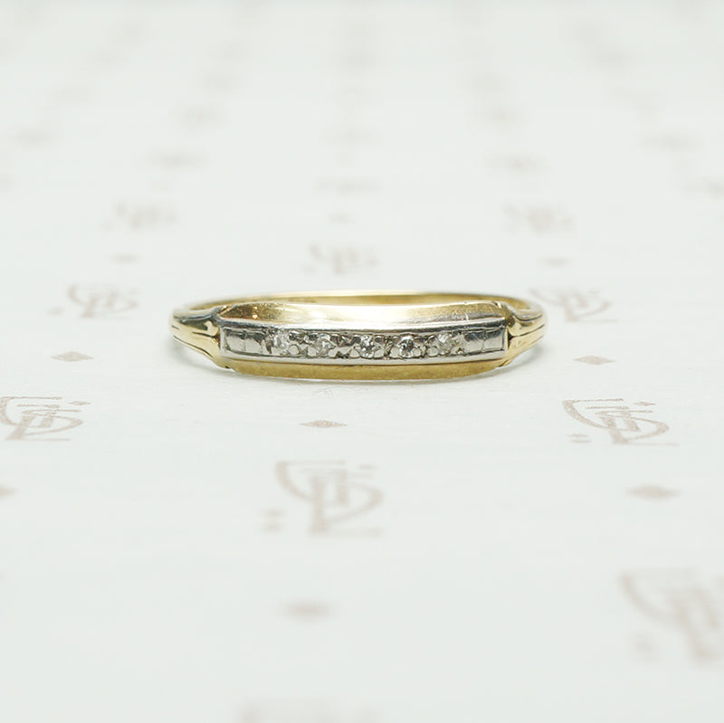 2 tone diamond band circa 1940's