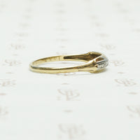 Vintage Palladium and 14k Gold Diamond Band
