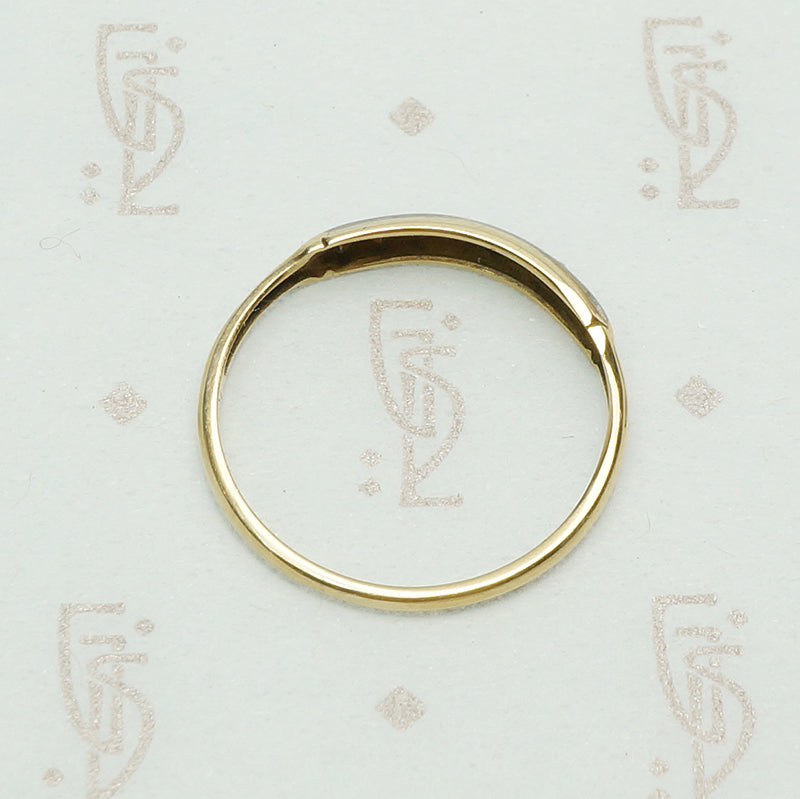 Vintage Palladium and 14k Gold Diamond Band