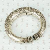Antique Silver Burma Bracelet Lotus