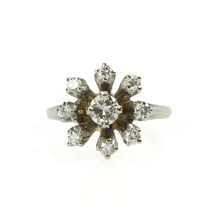 Fabulous Mid Century Diamond Starburst Ring
