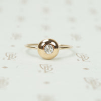 Rose Gold Dome Diamond Button Ring