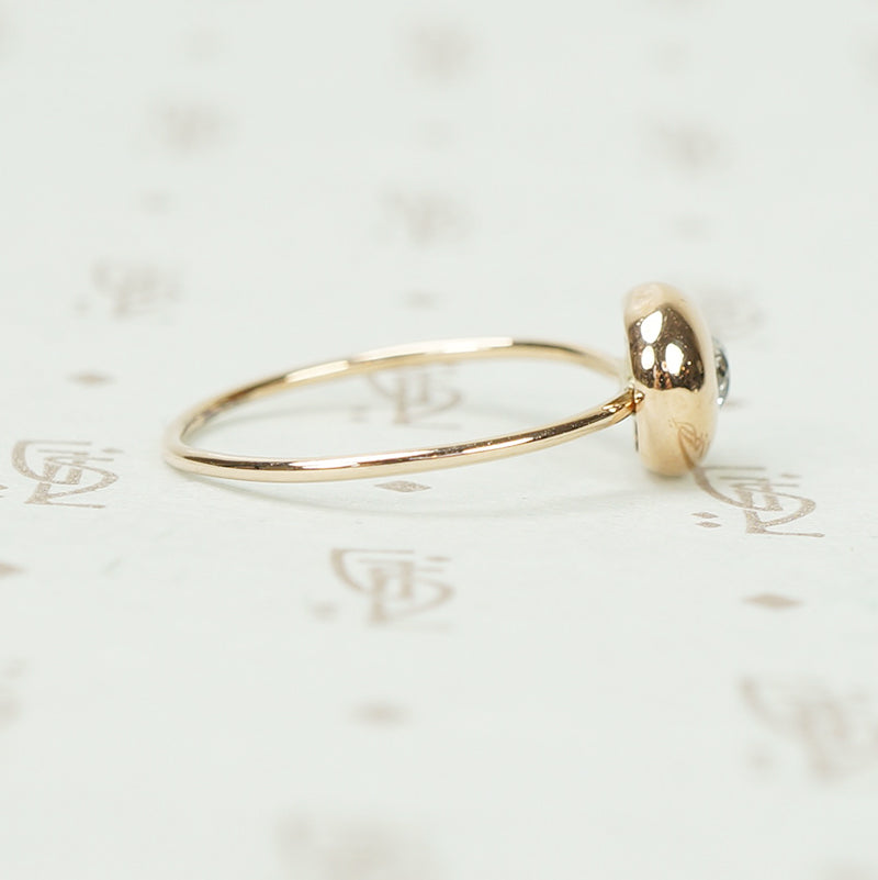 Rose Gold Dome Diamond Button Ring