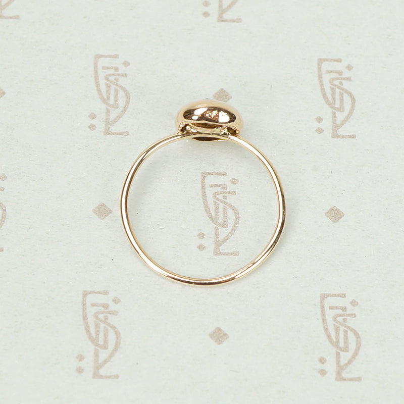 Rose Gold Dome Diamond Button Ring