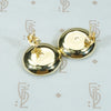 Mother of Pearl and Gold Button Stud Earrings