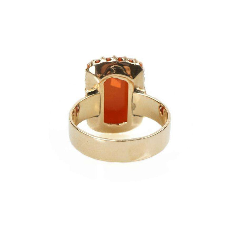 Victorian Hard stone Cameo Ring in the form of a Dogwood Flower