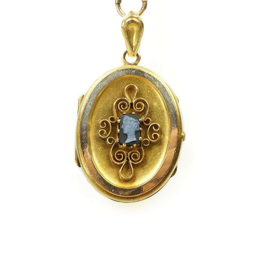 Victorian Book Chain with Cameo Locket