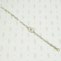 Vintage 20's White Gold and Camphor Glass Bracelet